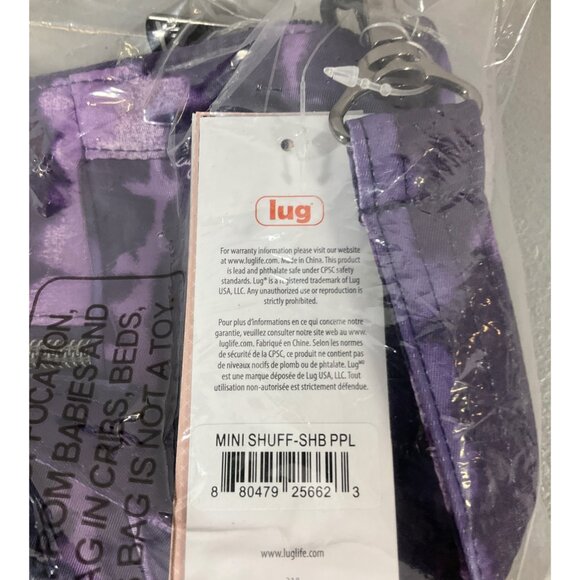 Lug Handbags - Lug Mini Shuffle SE Crossbody Bag - Quilted Purple Shibori with Metal Hardware